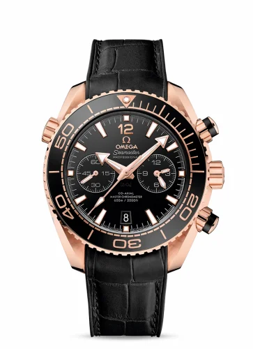 Omega Seamaster Planet Ocean 600M Co-Axial 45.5 Master Chronometer Chronograph Sedna Gold / Black / Alligator 215.63.46.51.01.001 (21563465101001)